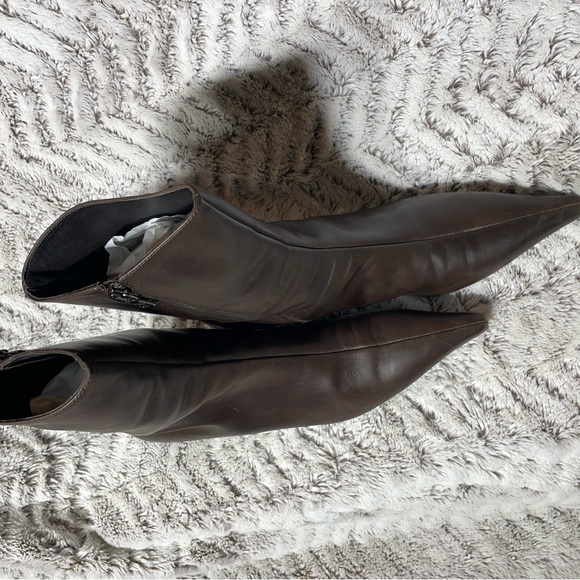 Prada Brown Leather Ankle Boots - Picture 3 of 4